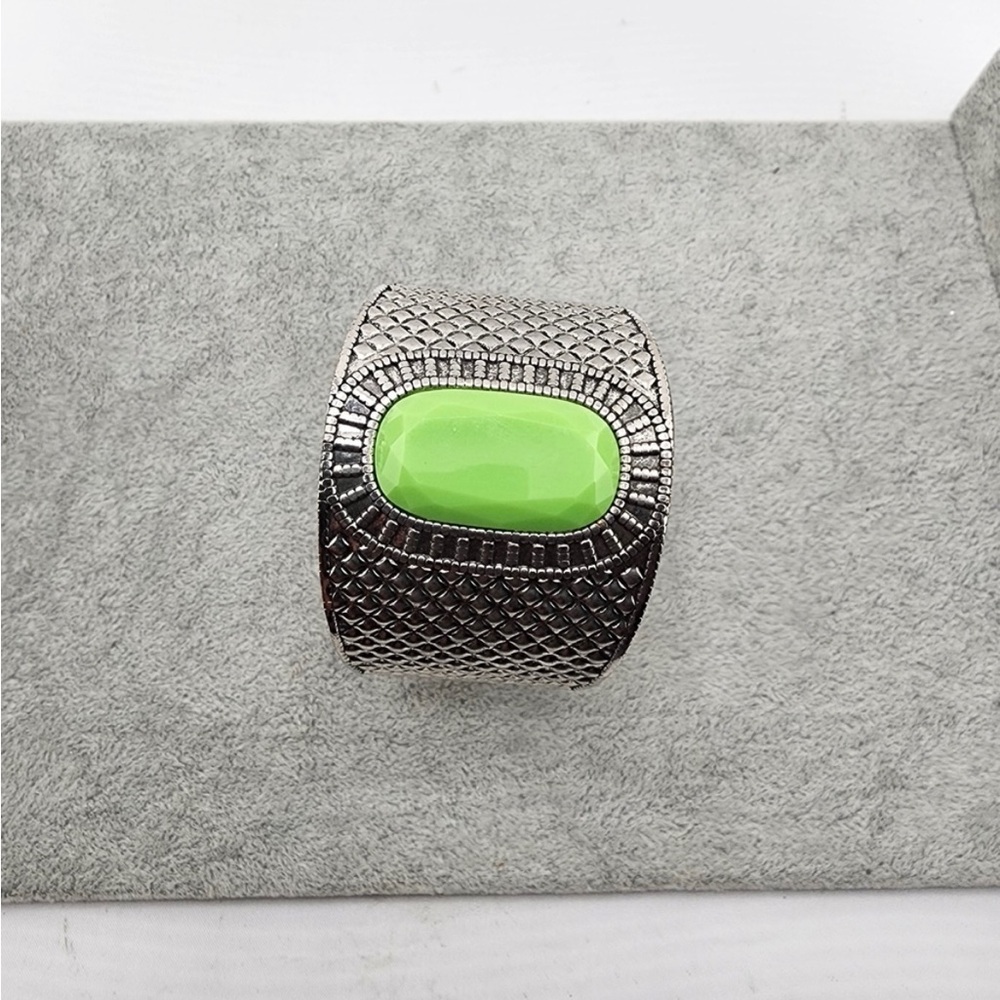 Silver Textured Cuff Bracelet